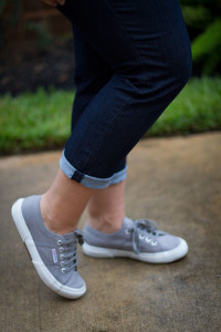 Cropped Jeans and Sneakers