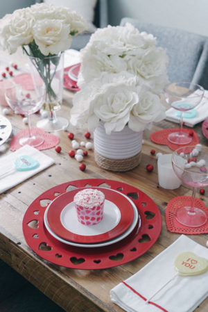 Red Valentine's Day Tablescape