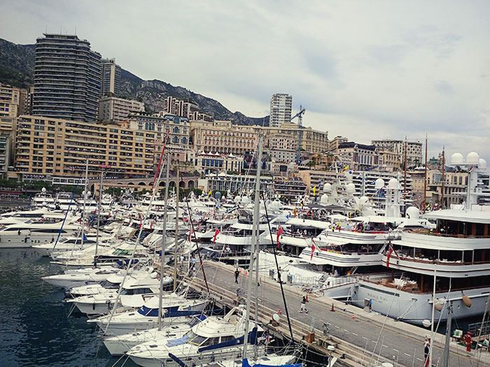 Yachts in the Monaco Harbor