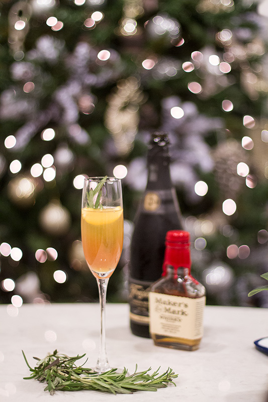 holiday cocktail, champagne cocktail