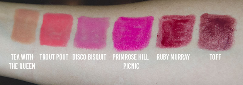 Butter London Lip Crayon swatches