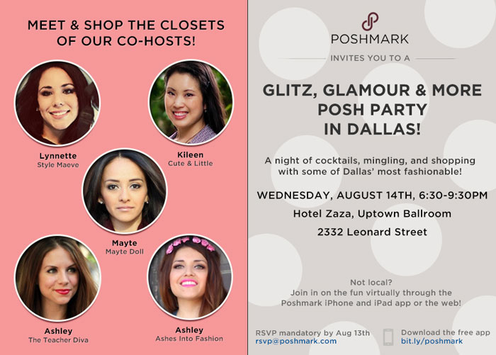 Poshmark poshparty Dallas Invitation