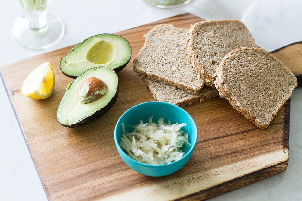 avocado and sauerkraut sandwich